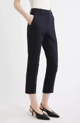 Theory Theory Treeca Wool Blend Crop Pants in Deep Navy — Women Winter navy Trousers & Chinos
