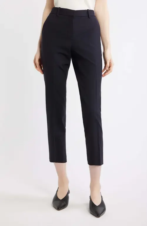 Theory Theory Treeca Wool Blend Crop Pants in Deep Navy — Women Winter navy Trousers & Chinos
