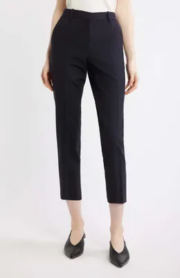 Theory Theory Treeca Wool Blend Crop Pants in Deep Navy — Women Winter navy Trousers & Chinos