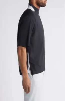 johnnie-O johnnie-O Stealth Stowable Short Sleeve Pullover Rain Jacket in Black — Men Winter black Outerwear