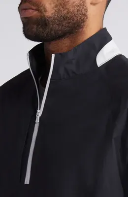 johnnie-O johnnie-O Stealth Stowable Short Sleeve Pullover Rain Jacket in Black — Men Winter black Outerwear