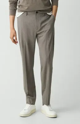 Theory Theory Curtis Motion Wool Blend Pants in Walnut Melange — Men Autumn grey Pants
