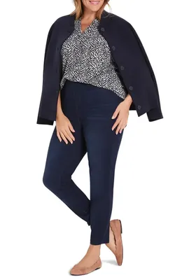 NIC+ZOE NIC+ZOE Geo Toss Knit Top in Indigo Multi — Women Winter navy Tops