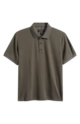rag & bone rag & bone Slim Fit Tech Piqué Polo in Dark Shadow — Men Autumn grey Tops