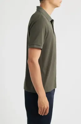 rag & bone rag & bone Slim Fit Tech Piqué Polo in Dark Shadow — Men Autumn grey Tops