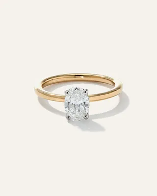 Quince Quince Women's Lab Grown Diamond Oval Petite Hidden Halo Engagement Ring 1ct in Yellow Gold — Women Spring yellow Accessories