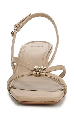 Vince Vince Tali Slingback Kitten Heel Sandal in Warm Almond — Women Autumn camel Shoes