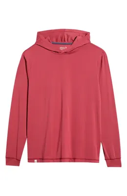 johnnie-O johnnie-O Talon PREP-FORMANCE Long Sleeve Hooded T-Shirt in Racing Red — Men Spring red Tops