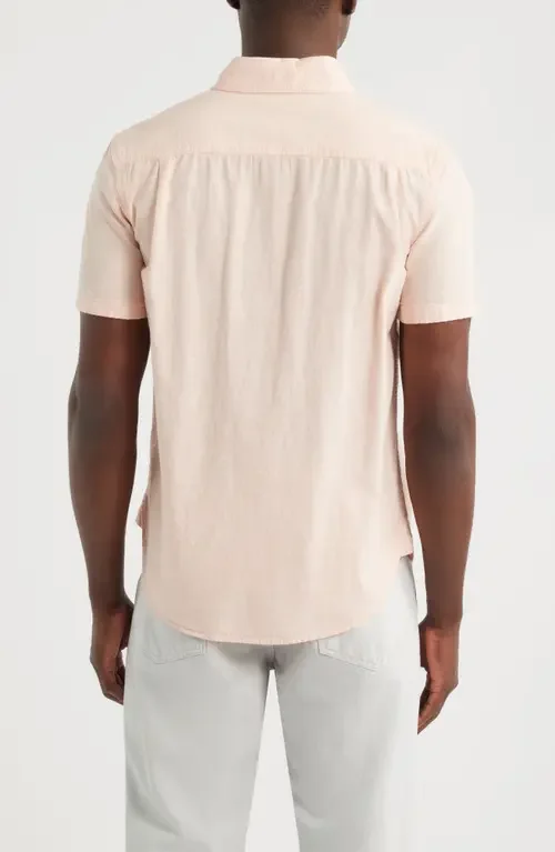 AG AG Mason Classic Fit Short Sleeve Button-Up Work Shirt in Vintage Pink — Men Spring beige Button-Down Shirts