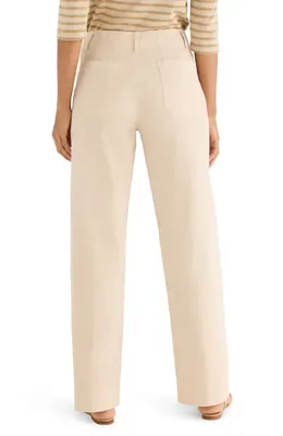 NIC+ZOE NIC+ZOE Stretch Cotton Twill Straight Leg Pants in Latte — Women Autumn tan Pants