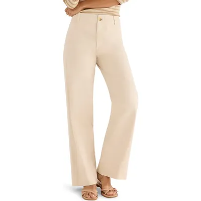 NIC+ZOE NIC+ZOE Stretch Cotton Twill Straight Leg Pants in Latte — Women Autumn tan Pants