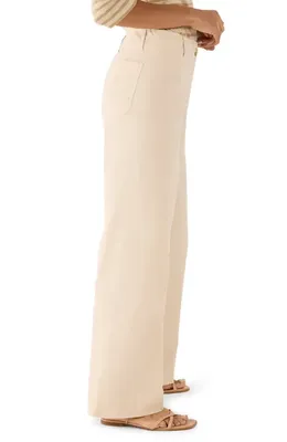 NIC+ZOE NIC+ZOE Stretch Cotton Twill Straight Leg Pants in Latte — Women Autumn tan Pants