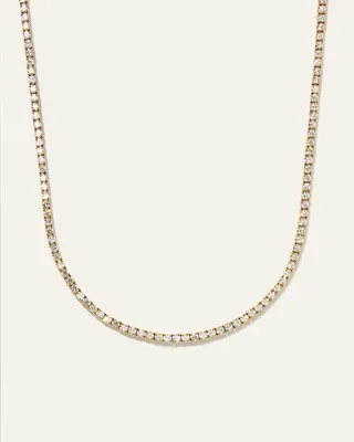 Quince Quince | Women's 14K Gold Lab Grown Diamond Tennis Necklace 5ctw in Yellow Gold — Women Spring yellow Accessories