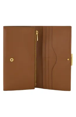 Vince Vince Continental Nappa Leather Wallet in Saddle — Women Autumn brown Accessories