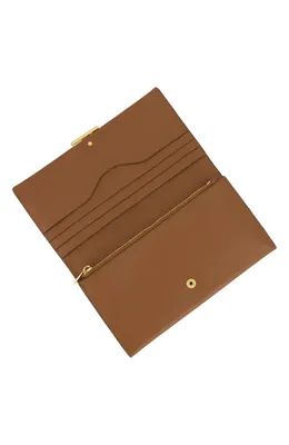Vince Vince Continental Nappa Leather Wallet in Saddle — Women Autumn brown Accessories