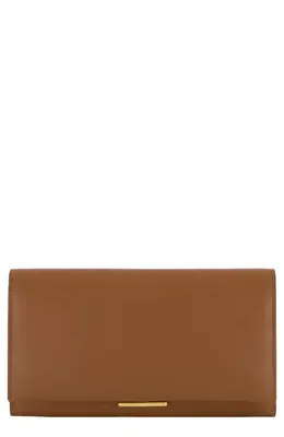Vince Vince Continental Nappa Leather Wallet in Saddle — Women Autumn brown Accessories