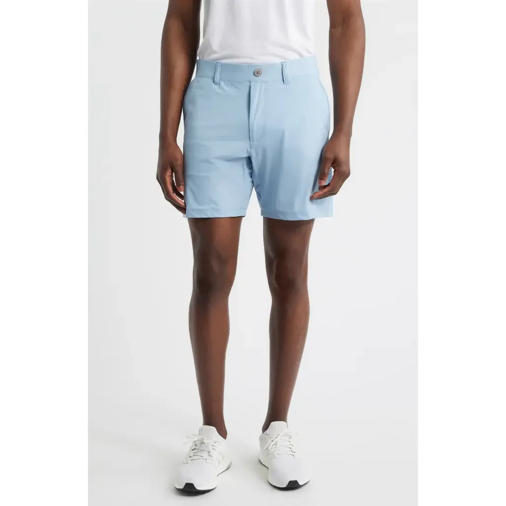 johnnie-O johnnie-O Fusionn Stretch Nylon Chino Shorts in Dawn — Men Summer silver Shorts