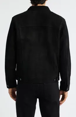 AG AG Dart Suede Trucker Jacket in Super Black — Men Winter black Outerwear
