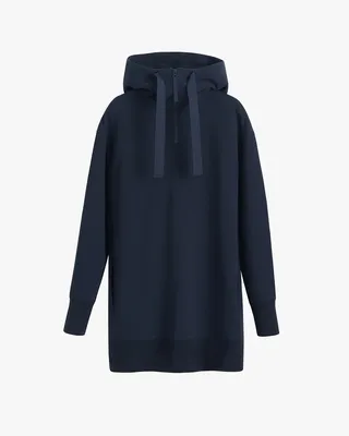 Cuyana Fleece Long Hoodie - Navy / Extra in navy — Winter navy Underwear & Loungewear
