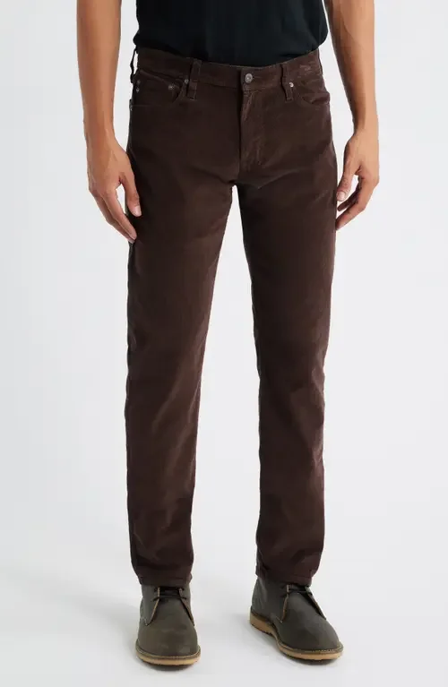 AG AG Tellis Slim Fit Corduroy Pants in Raw Umber — Men Autumn chocolate Pants