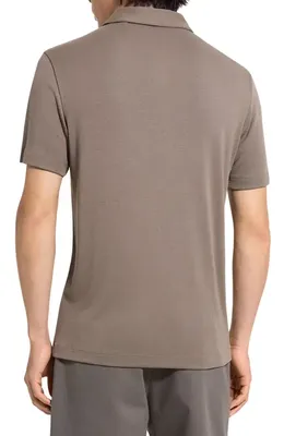 Theory Theory Bron in Anemone Milano Polo in Morel — Men Autumn grey Tops