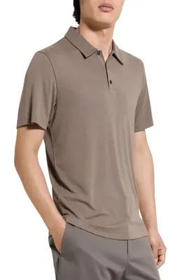 Theory Theory Bron in Anemone Milano Polo in Morel — Men Autumn grey Tops