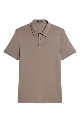 Theory Theory Bron in Anemone Milano Polo in Morel — Men Autumn grey Tops