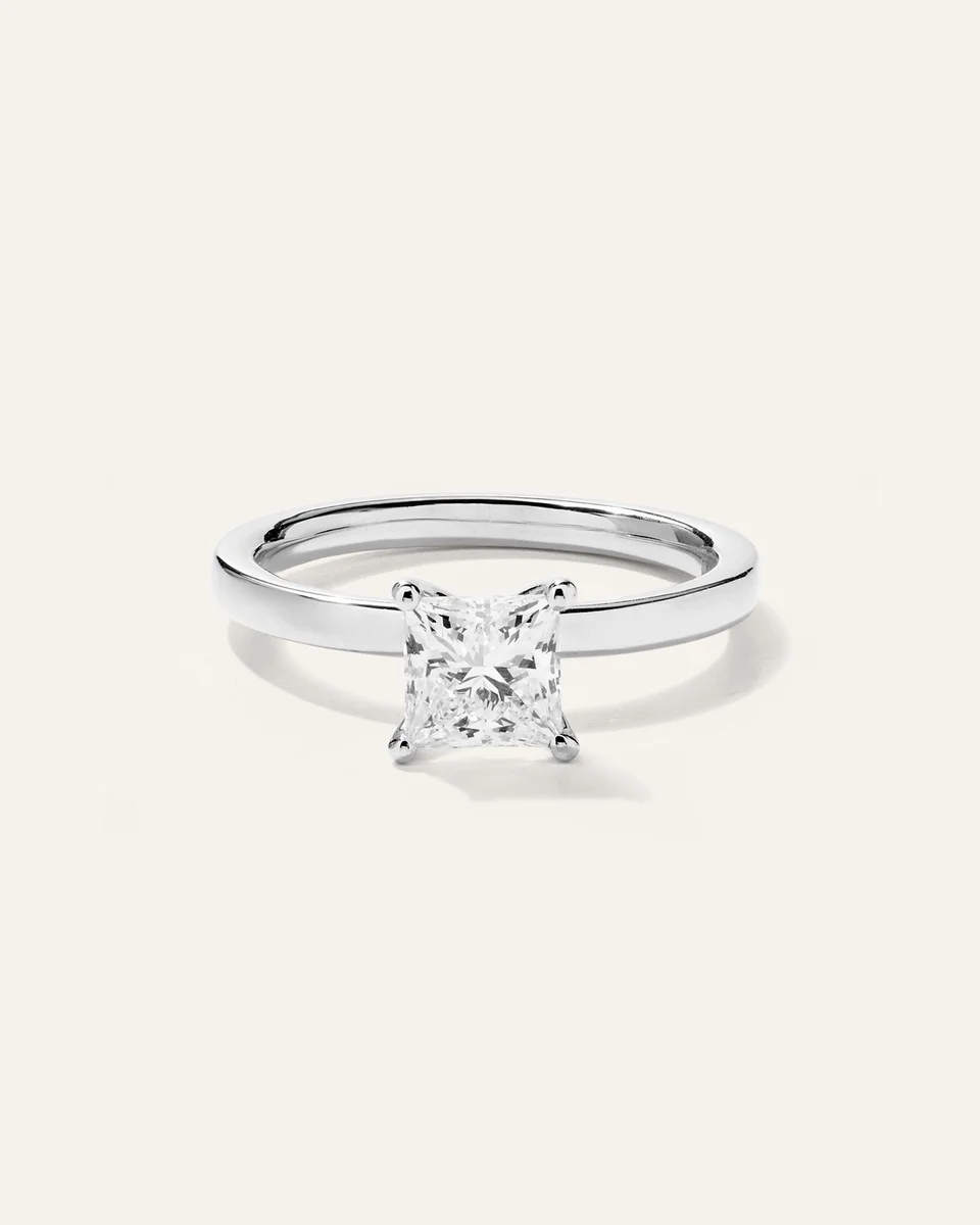 Quince Quince | Women's Lab Grown Diamond Princess Comfort Fit Engagement Ring 1ct in Platinum — Women Summer white Accessories