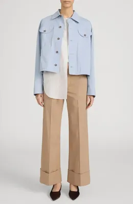 FRAME FRAME The Slim Fit Palazzo Pants in Khaki — Women Autumn beige Pants