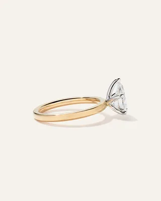 Quince Quince | Women's Lab Grown Diamond Pear Comfort Fit Engagement Ring 1.5ct in Yellow Gold — Women Spring gold Accessories