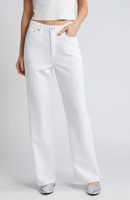 rag & bone rag & bone Featherweight Logan Wide Leg Jeans in Optic White — Women Winter white Pants