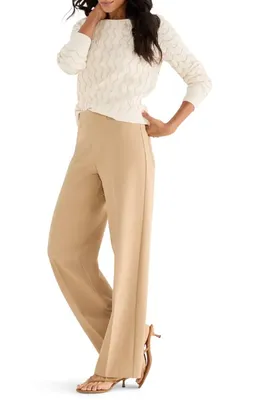 NIC+ZOE NIC+ZOE Alto Wave Stripe Cotton Blend Pointelle Sweater in Neutral Multi — Women Autumn white Tops