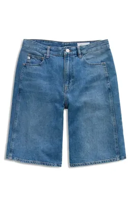 AG AG Thalia Denim Bermuda Shorts in Galaxy — Women Winter blue Shorts