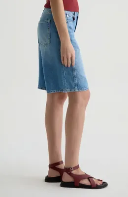 AG AG Thalia Denim Bermuda Shorts in Galaxy — Women Winter blue Shorts