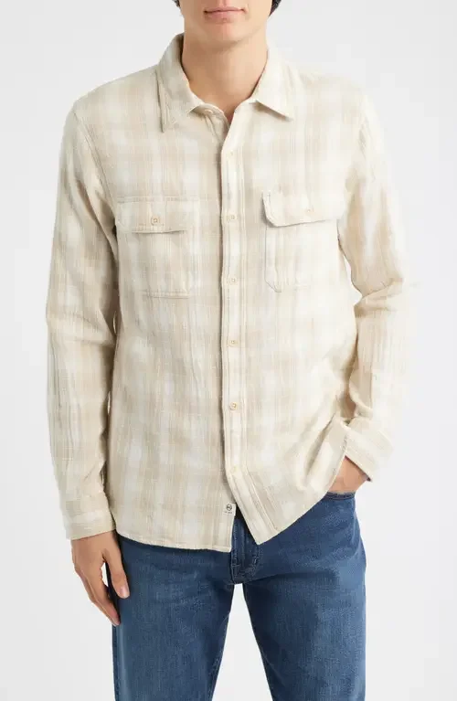 AG AG Curtis Classic Fit Button-Up Work Shirt in Natural Multi — Men Spring white Tops