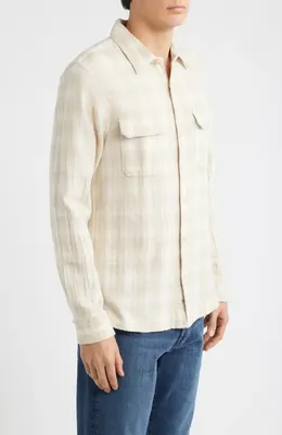 AG AG Curtis Classic Fit Button-Up Work Shirt in Natural Multi — Men Spring white Tops