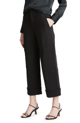 Vince Vince Stretch Cotton Crop Utility Pants in Black — Women Winter black Trousers & Chinos