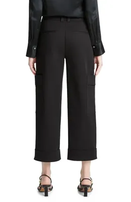 Vince Vince Stretch Cotton Crop Utility Pants in Black — Women Winter black Trousers & Chinos