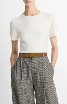 Vince Vince Wool & Cashmere Blend Crewneck Sweater in Off White — Women Winter white Tops
