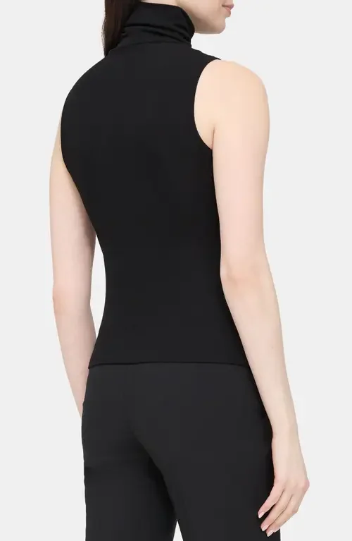 Theory Theory Wendel Sleeveless Turtleneck Top in Blk — Women Winter black Tank Tops & Camis