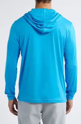 johnnie-O johnnie-O Talon PREP-FORMANCE Long Sleeve Hooded T-Shirt in Majorca — Men Winter blue Tops