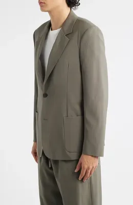 FRAME FRAME Wool Sport Coat in Smoky Green — Men Autumn grey Outerwear