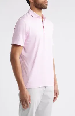johnnie-O johnnie-O Marlin Microprint Featherweight Performance Polo in Azalea — Men Spring white Polos