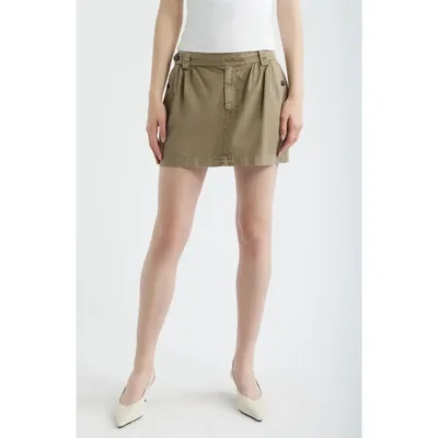 FRAME FRAME The Utility Cotton Miniskirt in Army — Women Autumn green Skirts