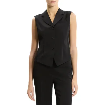 Theory Theory Satin Vest in Black — Women Winter black Outerwear