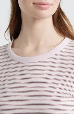 rag & bone rag & bone The Slub Stripe T-Shirt in Lavander — Women Summer pink Tops