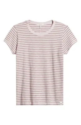 rag & bone rag & bone The Slub Stripe T-Shirt in Lavander — Women Summer pink Tops