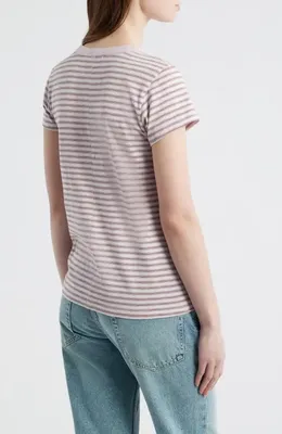 rag & bone rag & bone The Slub Stripe T-Shirt in Lavander — Women Summer pink Tops