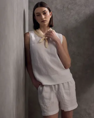 Quince Quince | Women's Tank Top in White — Women Winter white Tank Tops & Camis
