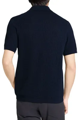 Theory Theory Tactile Cotton Polo in Baltic - Xhx — Men Winter black Tops